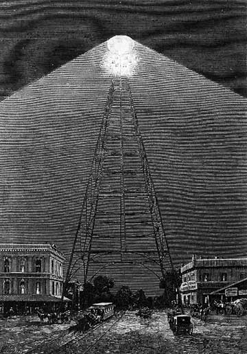 Arc Lamp Tower Illumination in San José, California