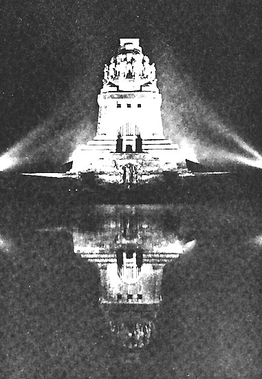 The Vlkerschlacht-Monument in Leipzig, illuminated with 36 KANDEM spots (in the twenties of the 20th century)