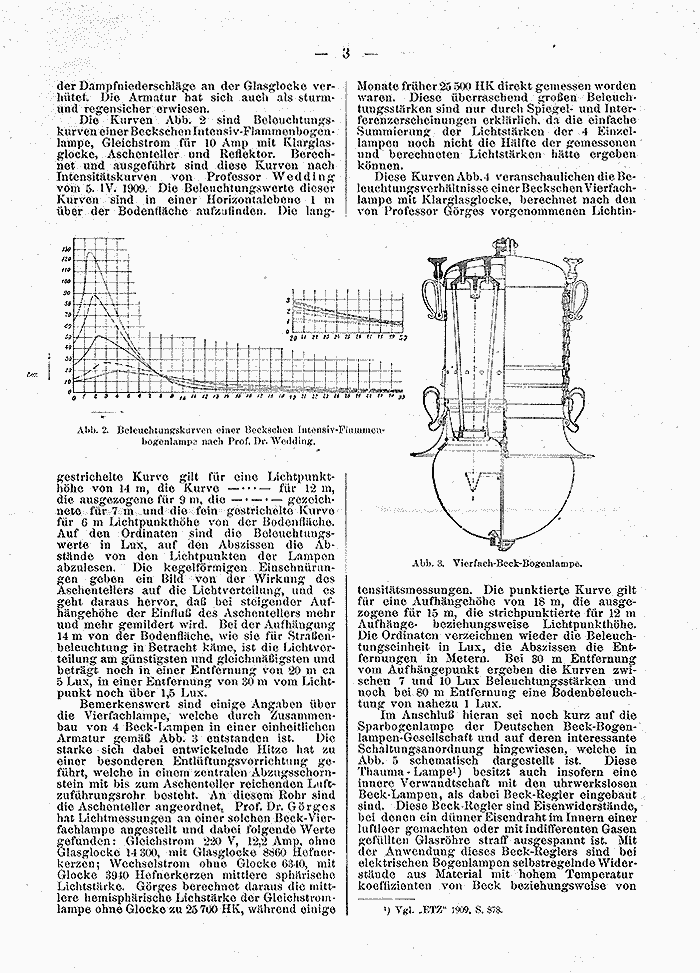 Becklampe, ETZ 1910 - 3