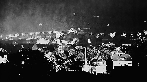 450 Amp. Beck-Weitwinkelscheinwerfer beleuchtet die Stadt