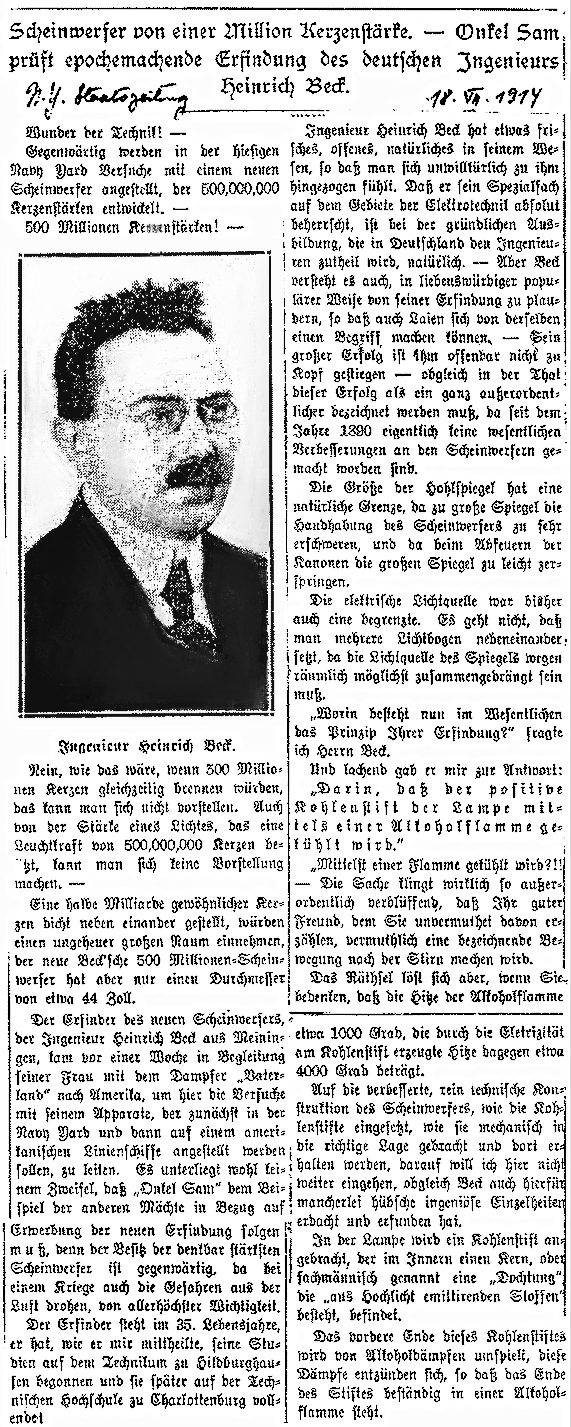New York Staatszeitung vom 18. Juli 1914